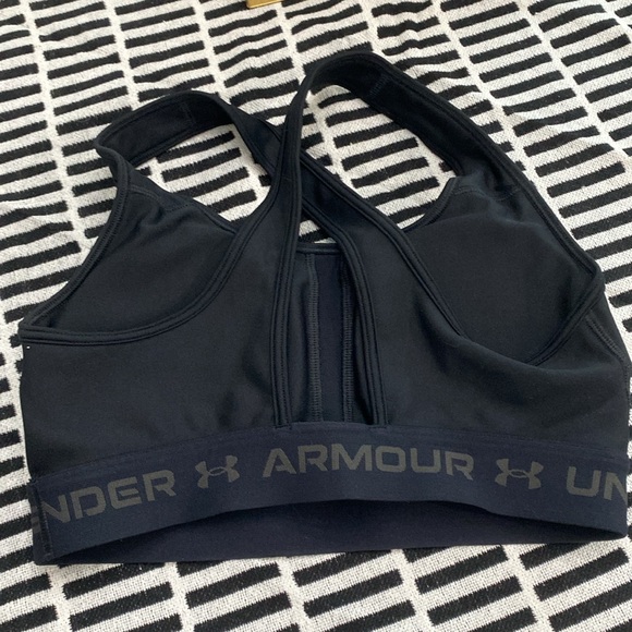Under Armour Small Cross back Compression Sports Bra Black - Picture 2 of 4